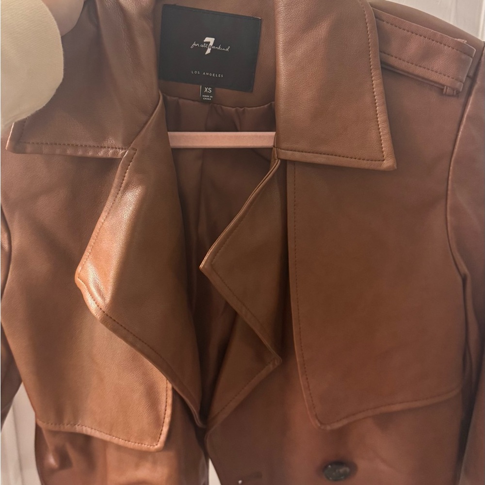 7 For All Mankind Women's Brown Trench Coat